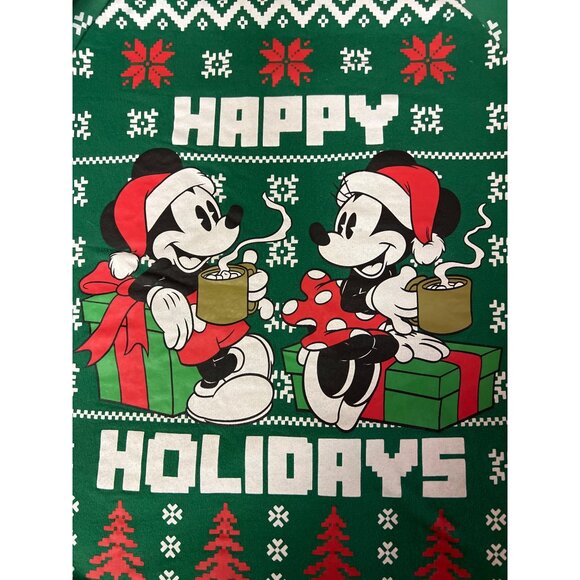 Disney Women's Mickey Minnie Mouse Snowflake Holiday Christmas Sweatshirt Medium - Picture 7 of 7